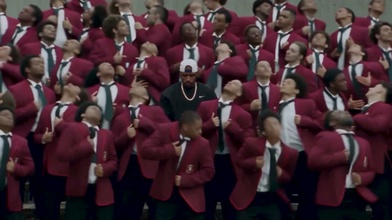 AO surrounded by the red-blazer crowd in Crowd Control